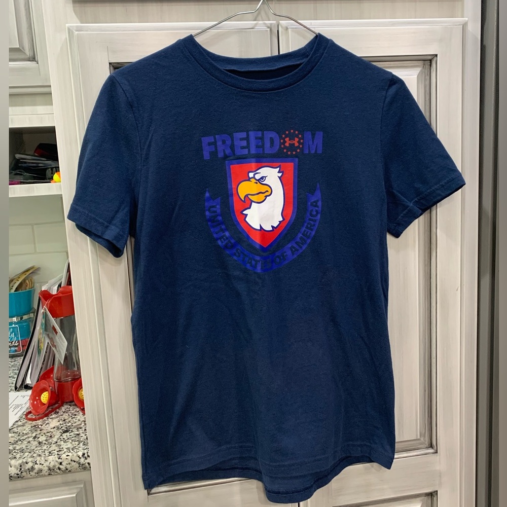 Boys Under Armour YLG Navy Tee